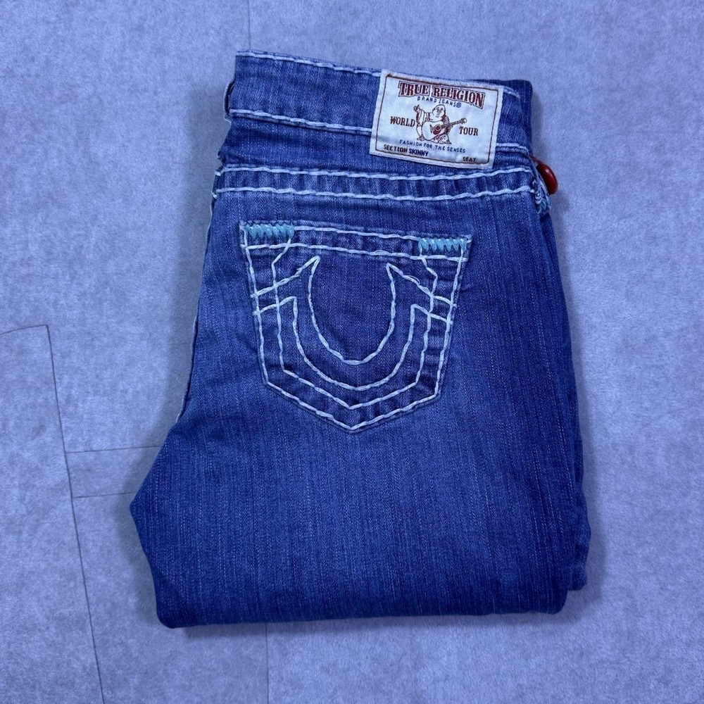 True Religion Jeans Mens 29x30 Skinny Natural Super T Secret Bliss Y2K Normcore